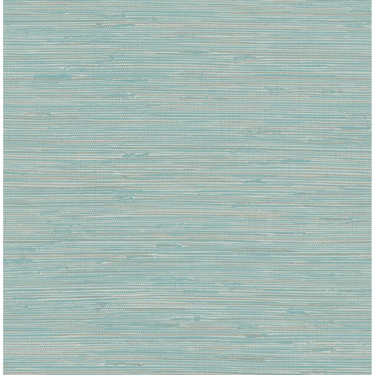 NuWallpaper Teal Tibetan Grasscloth Peel & Stick Wallpaper